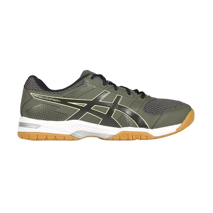 Asics Gel CourtMov+ Badminton Shoes (Olive Canvas/Glow Yellow) 1