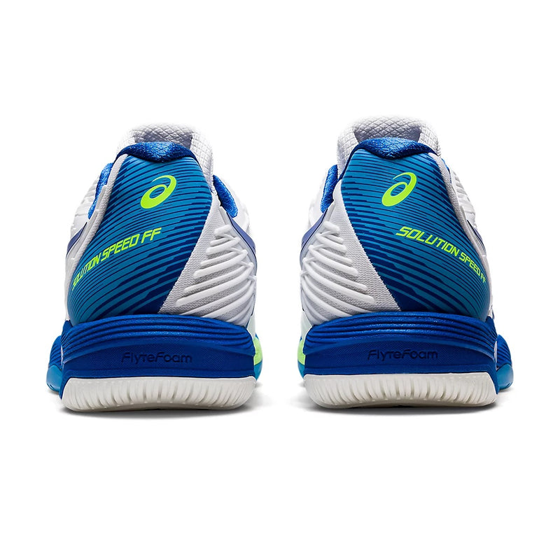Asics Solution Speed FF 2 Tennis Shoes (White/Tuna Blue) 5