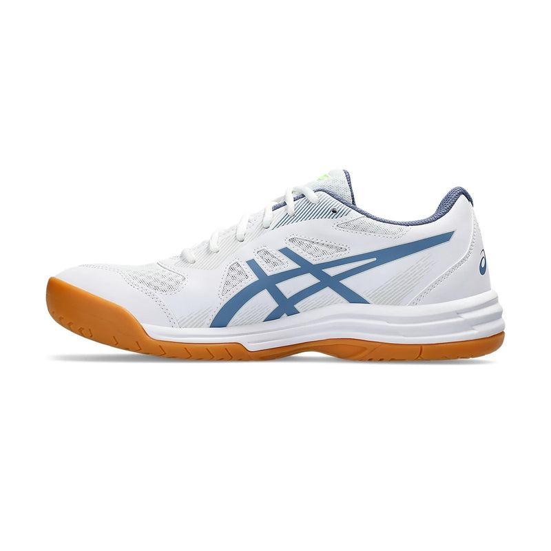 Asics Upcourt 5 Badminton Shoes (White/Denim Blue) 2