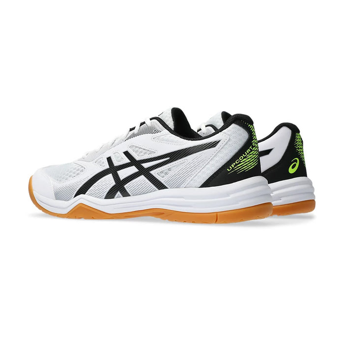 Asics Upcourt 5 Badminton Shoes (White/Safety Yellow) 4