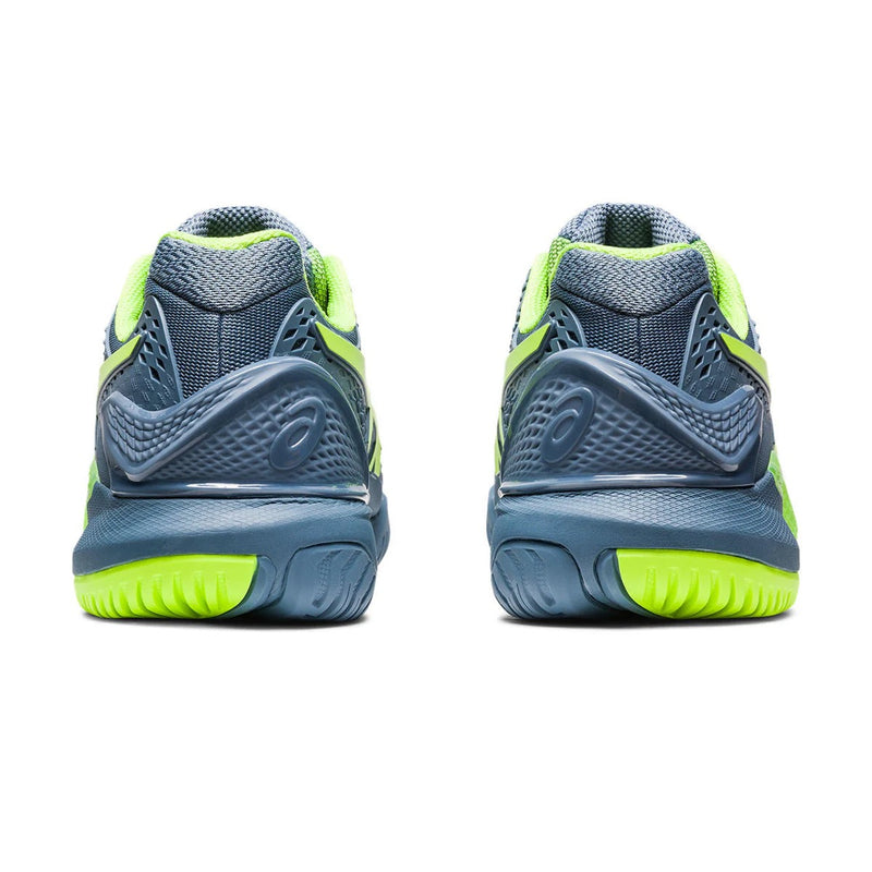 Asics Gel Resolution 9 Court Shoes (Steel Blue/Hazard Green) 5