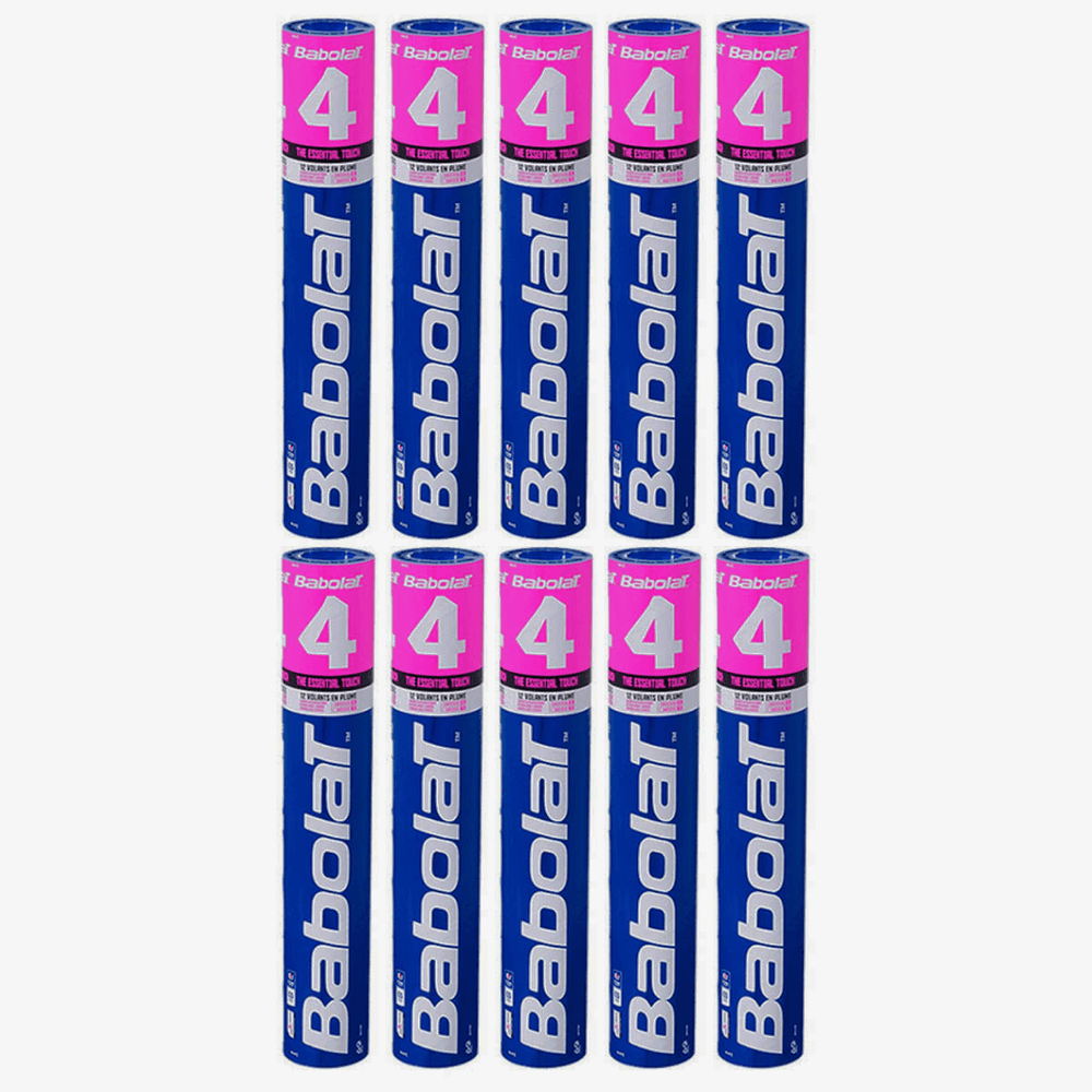 Babolat 4 Badminton Feather Shuttlecock Speed 76 (Pack of 10)