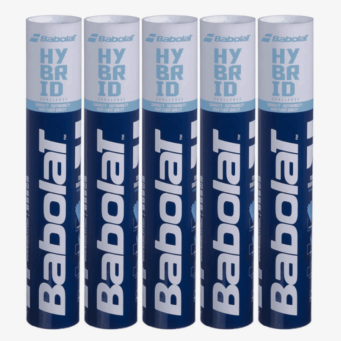 Babolat Hybrid Challenge (3-in-1) Badminton Shuttlecock (Pack of 5