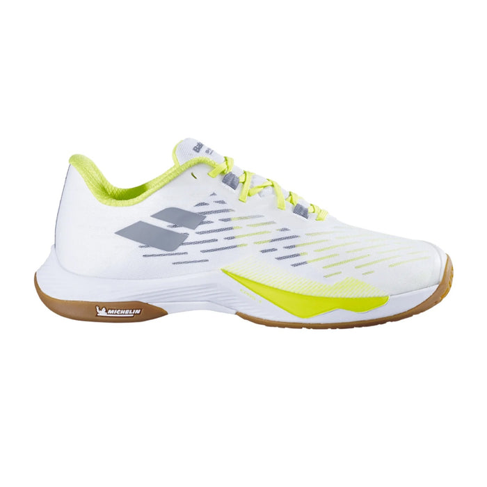 Babolat Shadow Tour 5 Badminton Shoes (White/Lime) 2