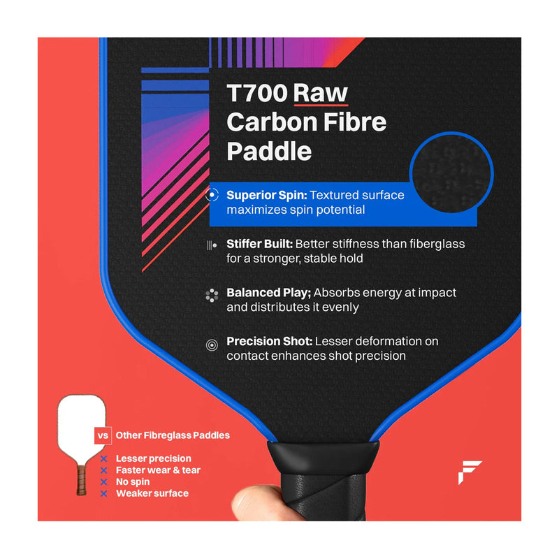FirstEdge T700 Raw Carbon Fibre Pickleball Paddle 3
