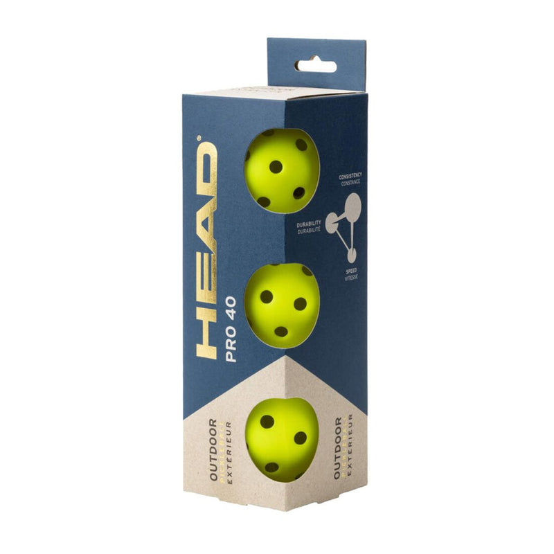 HEAD 3B Pro 40 Outdoor Pickleball (Pack of 3) 1