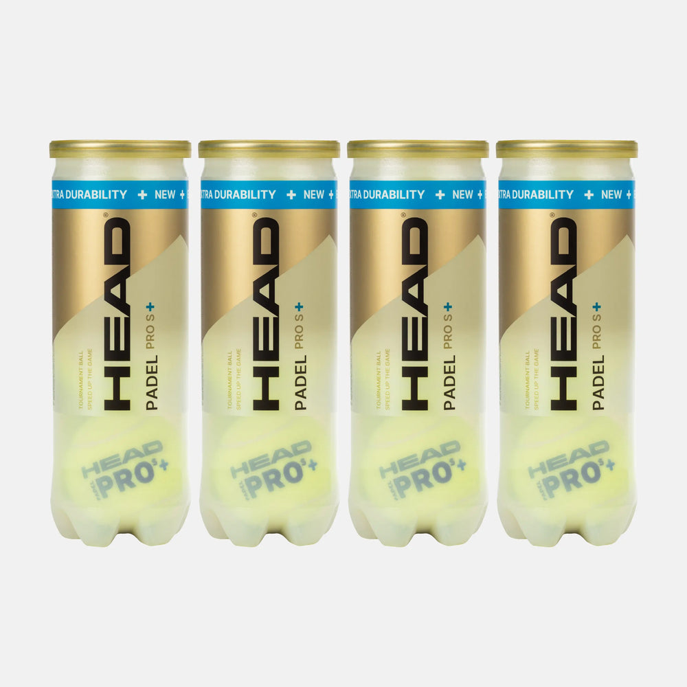 HEAD Pro S+ Padel Balls (12 Balls/4 Cans)