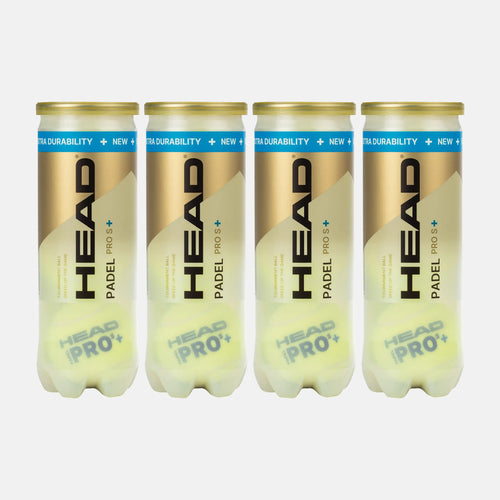 HEAD Pro S+ Padel Balls (12 Balls/4 Cans)