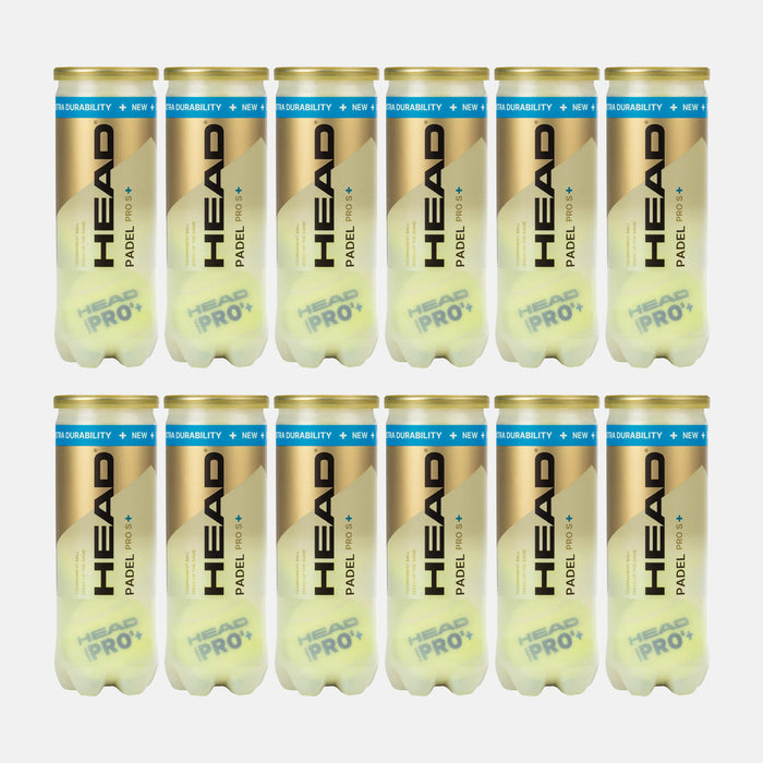 HEAD Pro S+ Padel Balls (36 Balls/12 Cans) 1