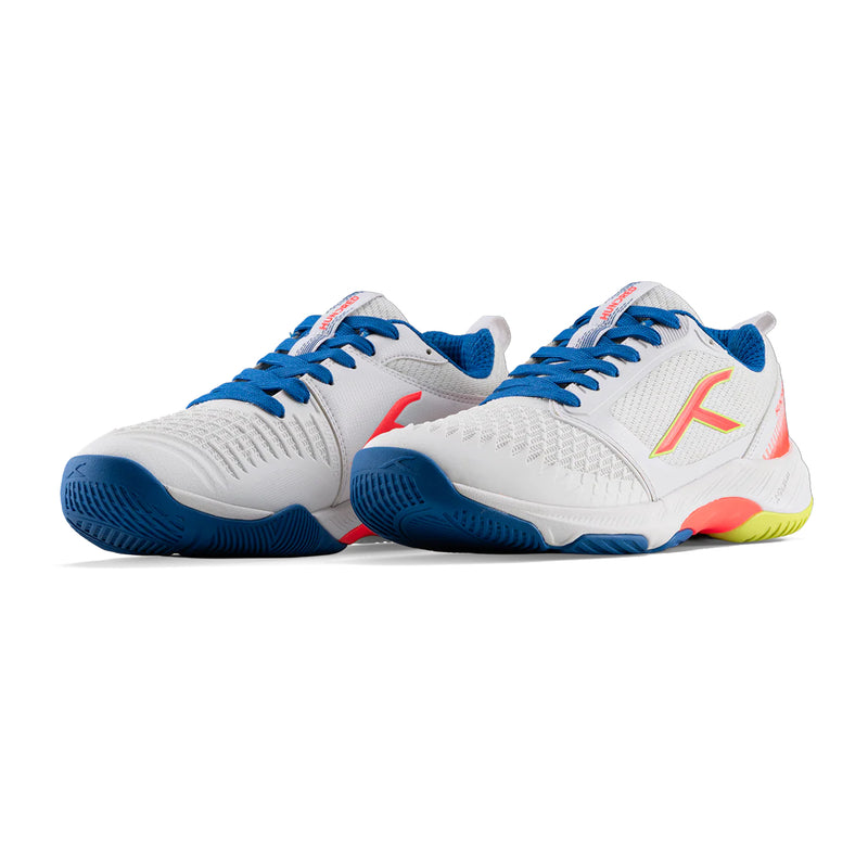Hundred Hyper Spike Badminton Shoes (White/Blue/Orange/Lime) 3