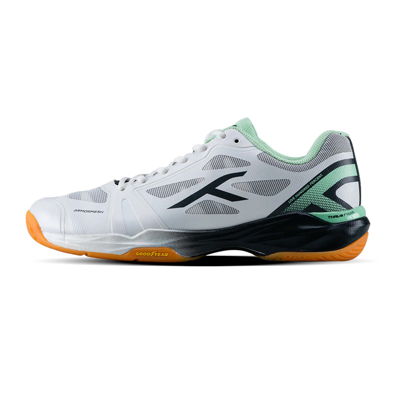 Hundred Phenom Badminton Shoes (White/Grey/Green) 1