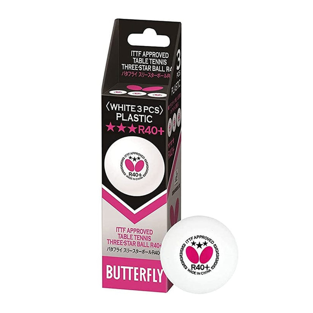 Butterfly 3 Star R40+Table Tennis Balls (Pack of 24)