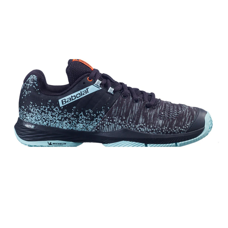 Babolat Sensa Women Padel Shoes (Blk/Tanager Turquoise) 1
