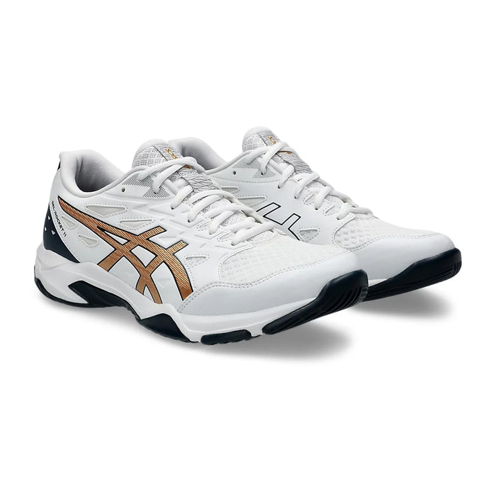 Asics Gel Rocket 11 Badminton Shoes (White/Pure Gold) 3