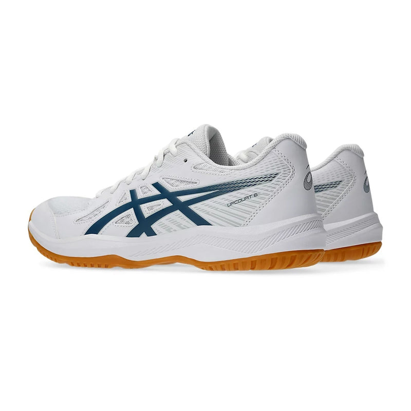 Asics Upcourt 6 Badminton Shoes (White/Vintage Indigo) 4