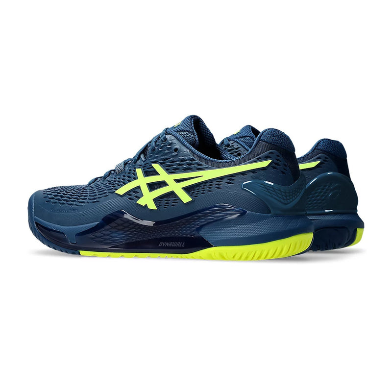 Asics Gel Resolution 9 Tennis Shoes (Mako Blue/Safety Yellow) 4