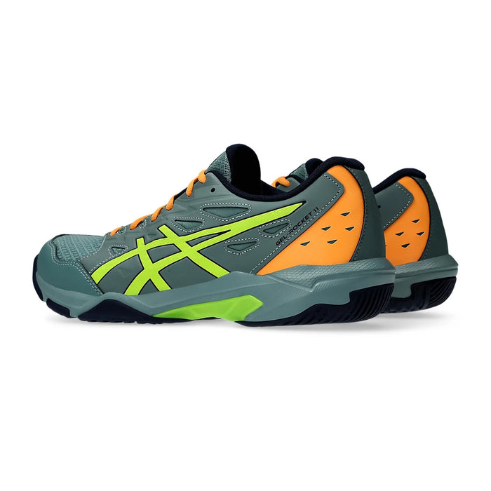 Asics Gel Rocket 11 Badminton Shoes (Celadon/Safety Yellow) 4
