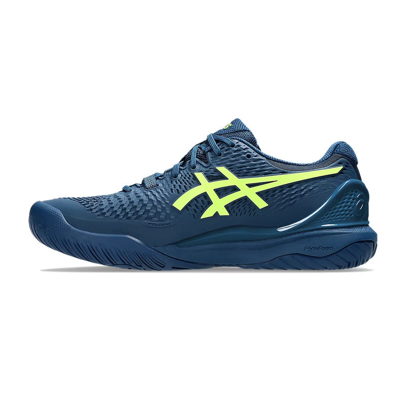 Asics Gel Resolution 9 Tennis Shoes (Mako Blue/Safety Yellow) 2