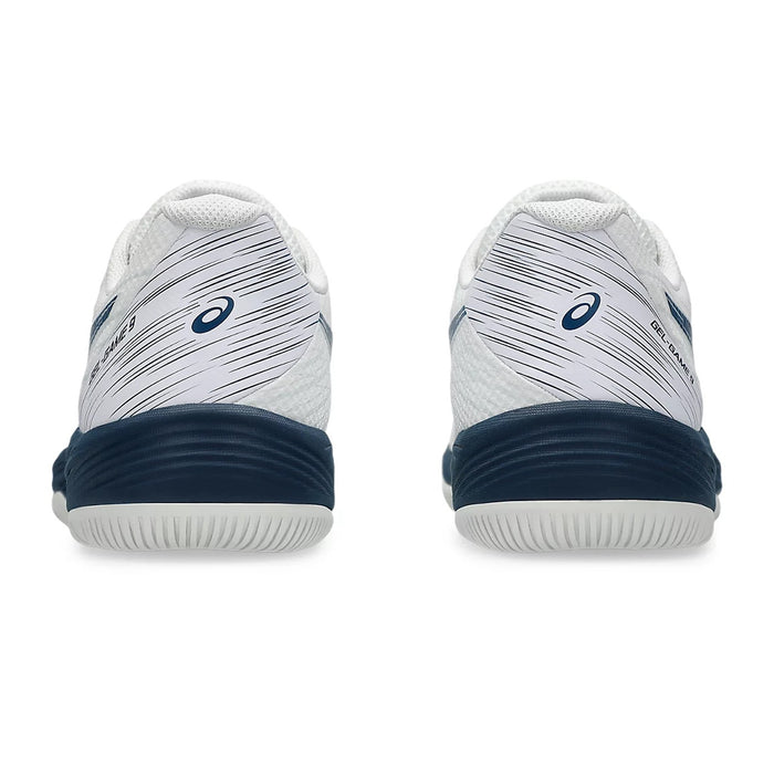 Asics Gel Game 9 Tennis Shoes (White/Mako Blue) 5