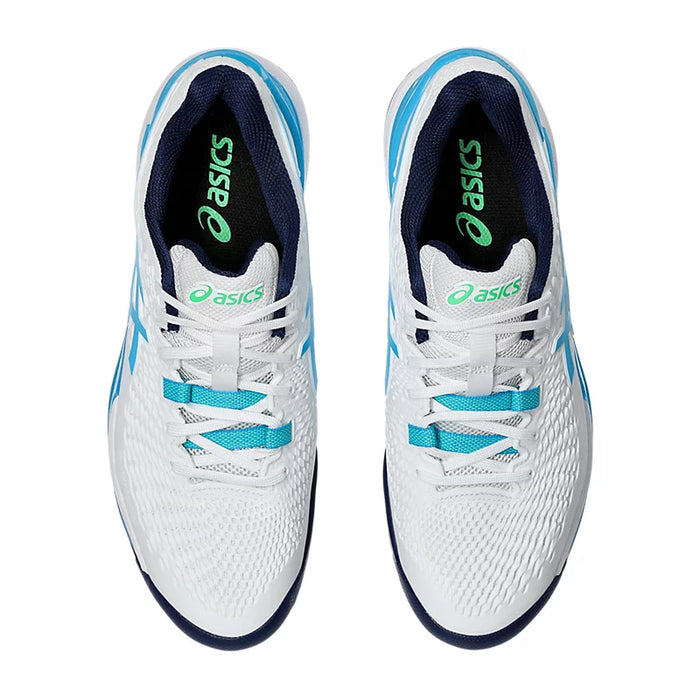 Asics Gel Resolution 9 Tennis Shoes (White/Digital Aqua) 6