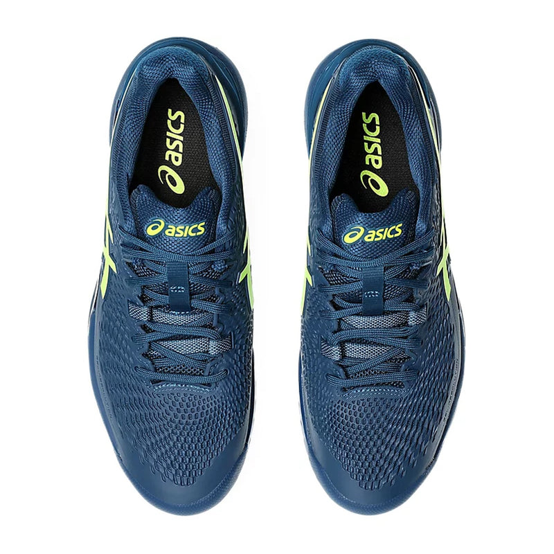 Asics Gel Resolution 9 Tennis Shoes (Mako Blue/Safety Yellow) 6