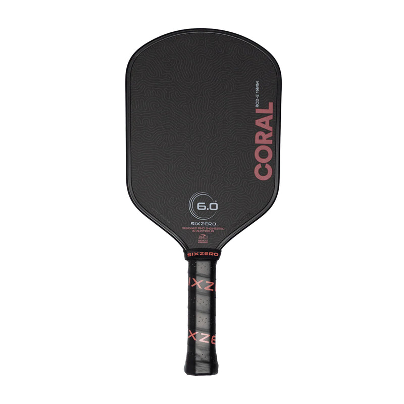 Six Zero Coral Pickleball Paddle 16mm (Black) - Hybrid 1