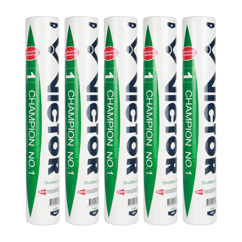Victor Champion 1 Badminton Feather Shuttlecock (Speed 76) - Pack of 5