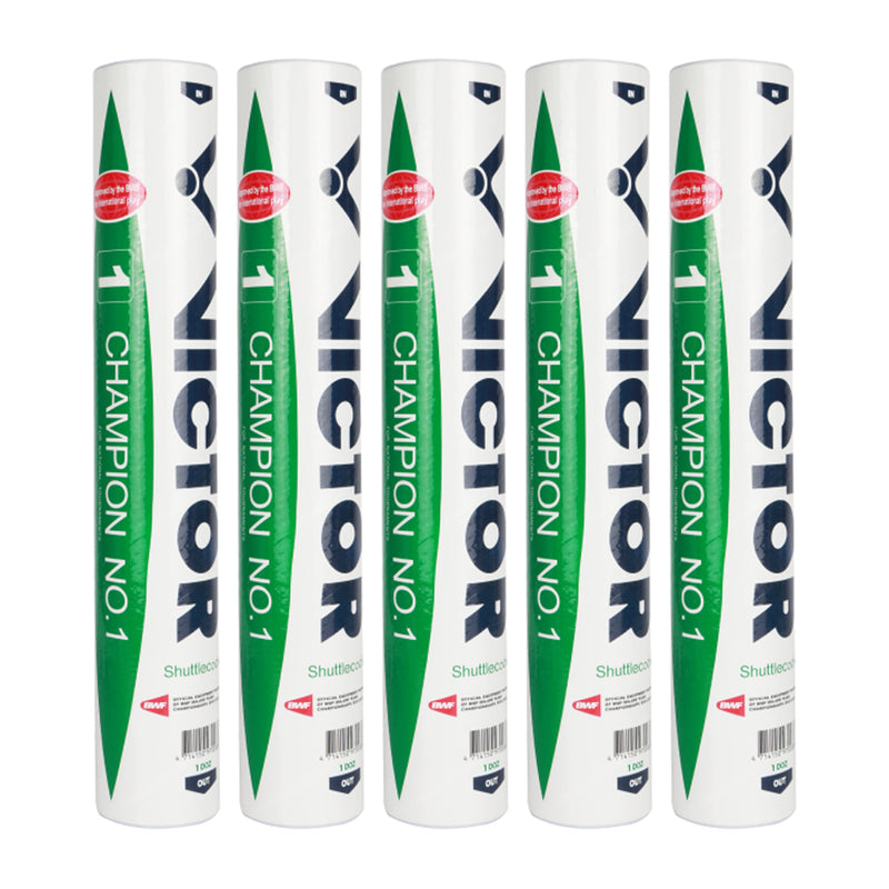 Victor Champion 1 Badminton Feather Shuttlecock (Speed 76) - Pack of 5 1