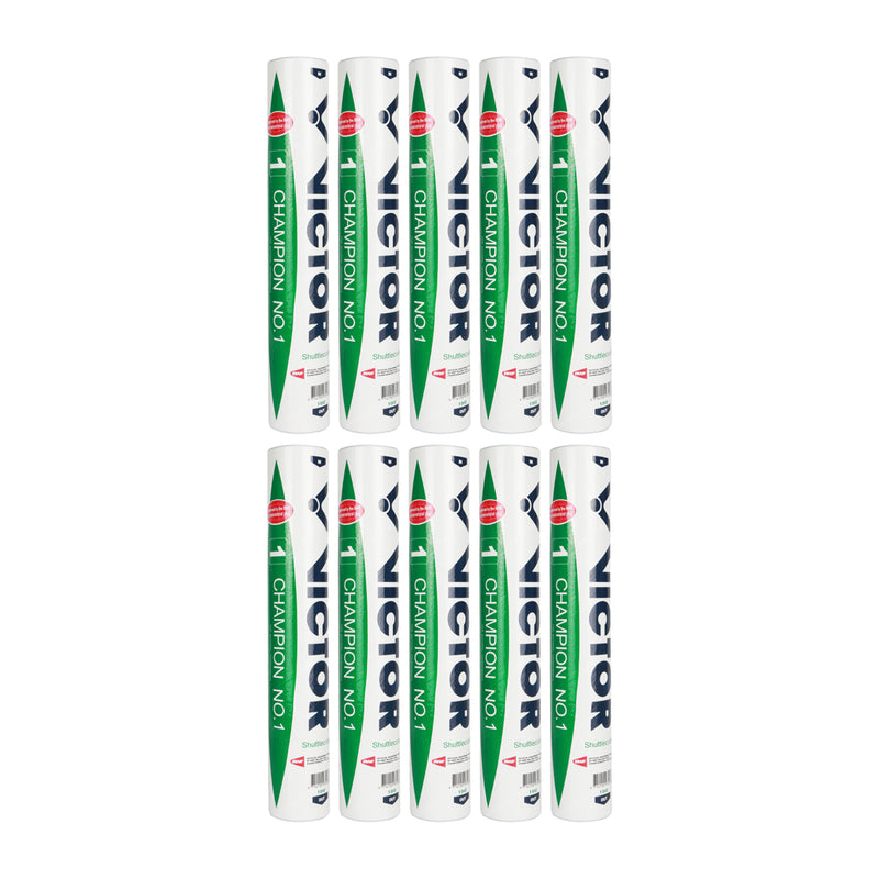 Victor Champion 1 Badminton Feather Shuttlecock (Speed 77) - Pack of 10 1