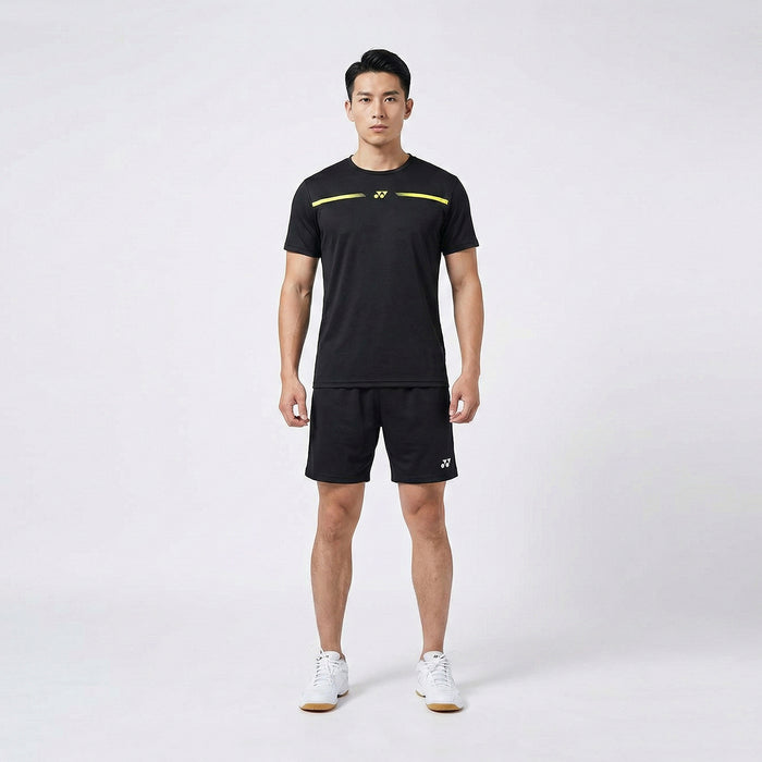 Yonex 2529 Men Round Badminton Tshirt (Black) 1
