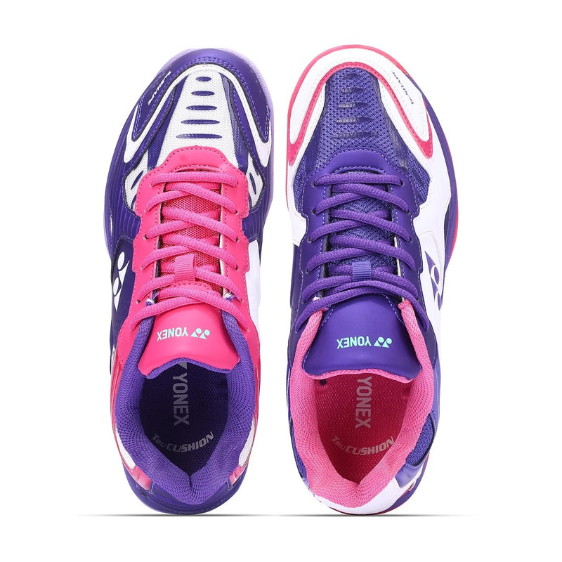 Yonex Dual Badminton Shoes (White/Purple Velvet/Bright Orchid) 5