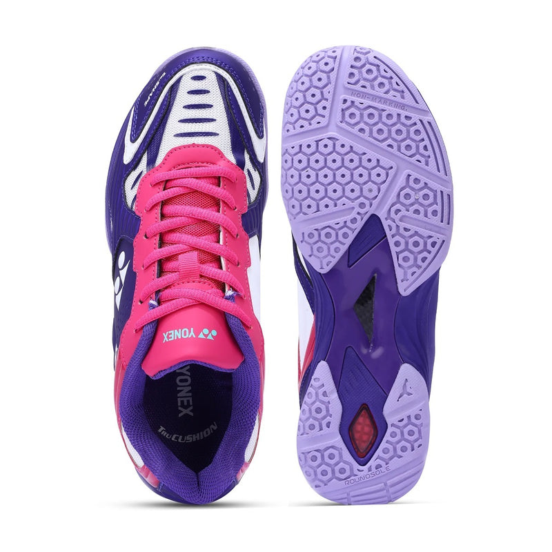 Yonex Dual Badminton Shoes (White/Purple Velvet/Bright Orchid) 6