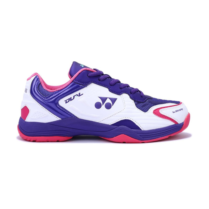 Yonex Dual Badminton Shoes (White/Purple Velvet/Bright Orchid) 2