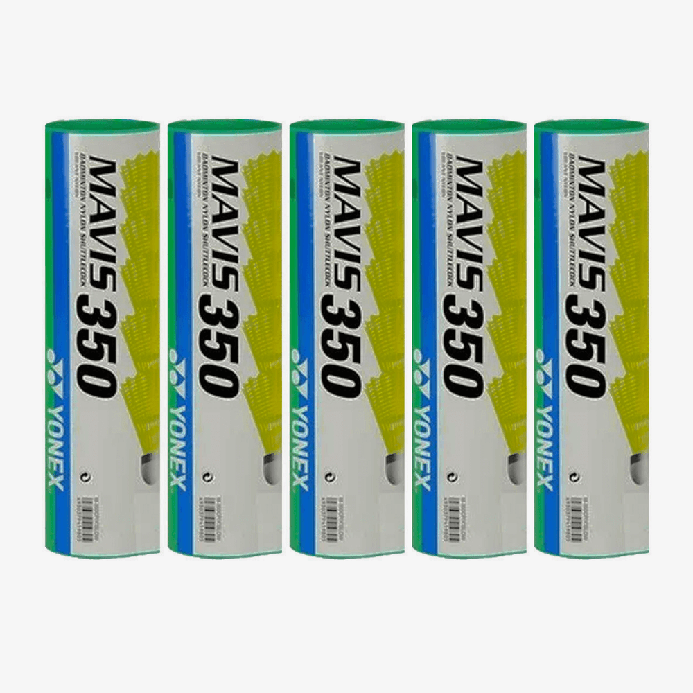 Yonex Mavis 350 Badminton Nylon Shuttlecock (Green Cap) - Pack of 5