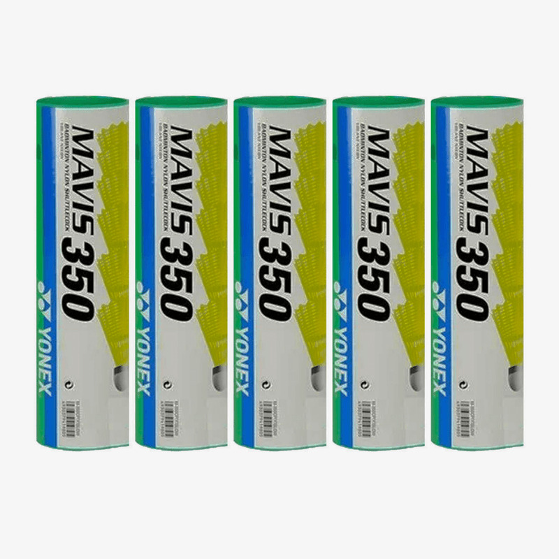 Yonex Mavis 350 Badminton Nylon Shuttlecock (Green Cap) - Pack of 5 1