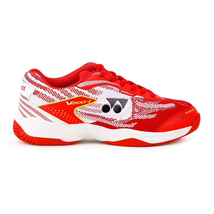 Yonex V200i Badminton Shoes (Ruby Red/Medallion Gold) 1