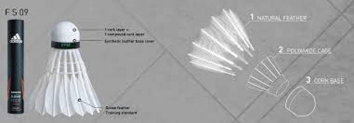 ADIDAS FS09 Hybrid Feather Badminton Shuttlecock (Speed 77) (Pack of 5) 3