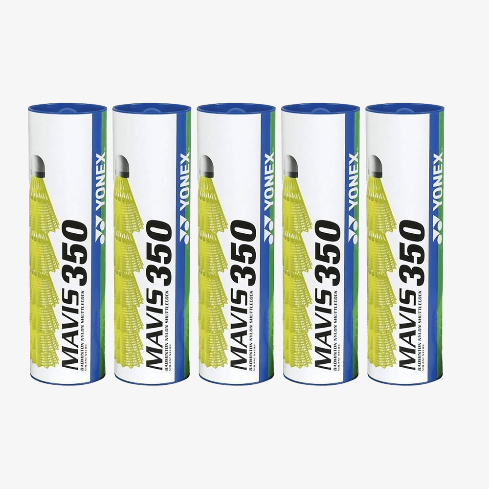 Yonex Mavis 350 Badminton Nylon Shuttlecock (Blue Cap) - Pack of 5