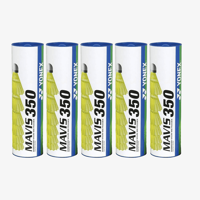 Yonex Mavis 350 Badminton Nylon Shuttlecock (Blue Cap) - Pack of 5 1