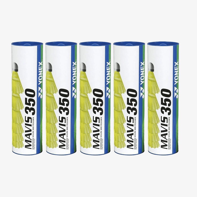 Yonex Mavis 350 Badminton Nylon Shuttlecock (Blue Cap) - Pack of 5 1