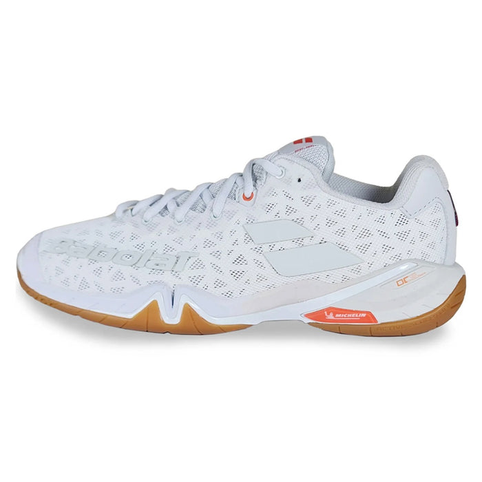 Babolat Shadow Tour 4 Badminton Shoes (White/Light Grey) 1