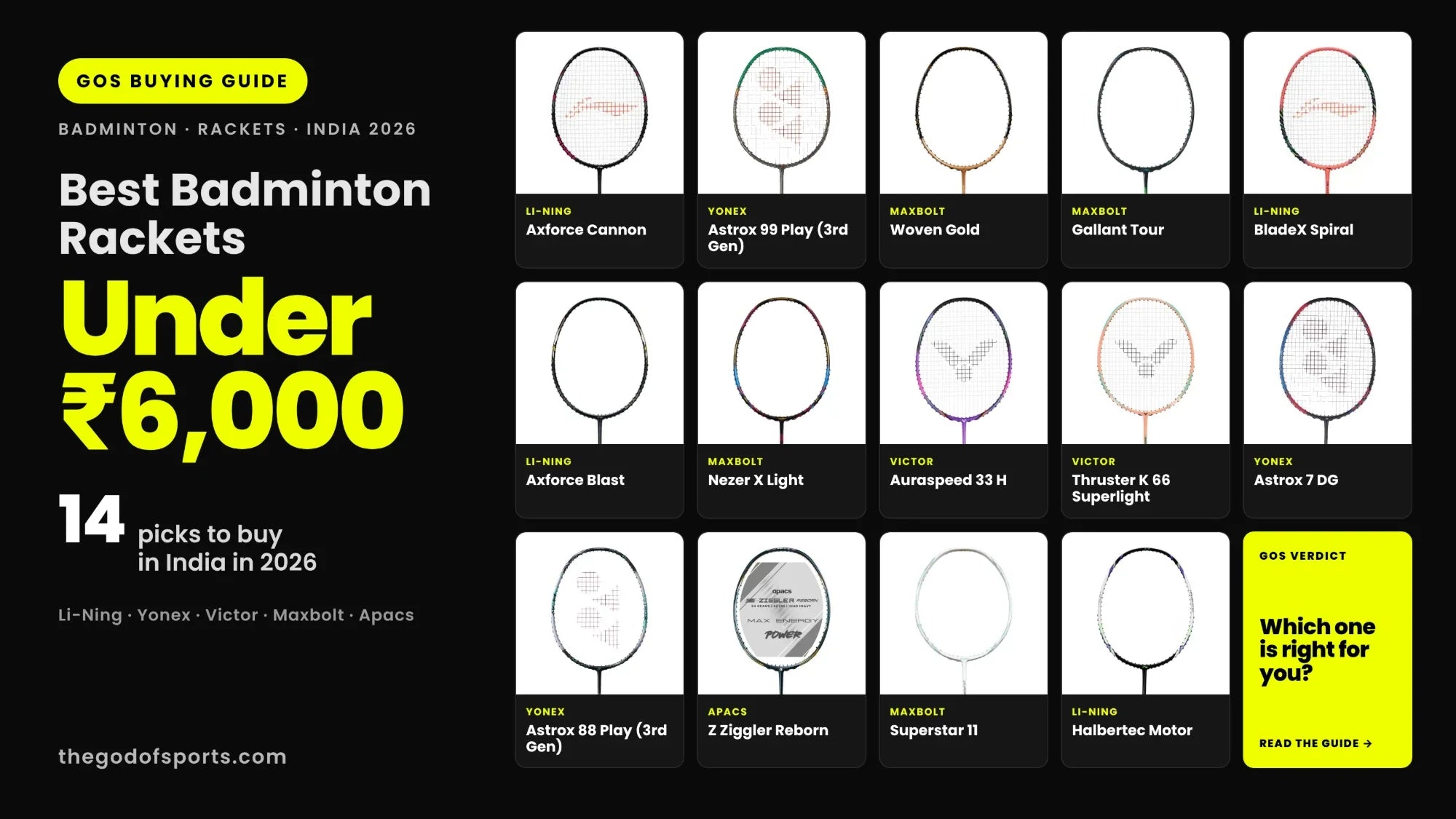 Best Badminton Rackets Under ₹6,000 in India 2026 | God of Sports
