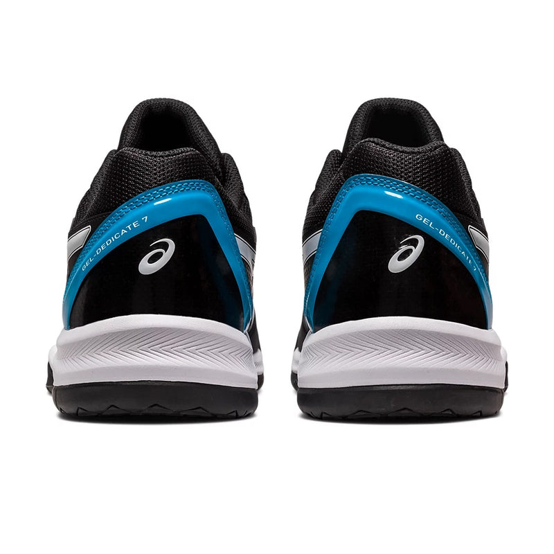 Asics Gel Dedicate 7 Tennis Shoes (Black/Island Blue) 5