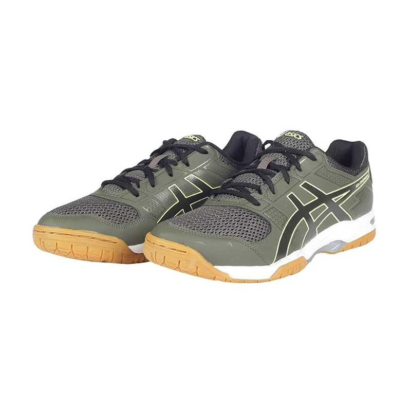 Asics Gel CourtMov+ Badminton Shoes (Olive Canvas/Glow Yellow) 2