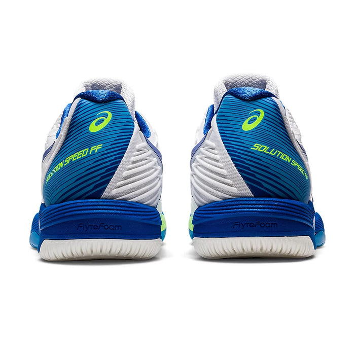 Asics Solution Speed FF 2 Tennis Shoes (White/Tuna Blue) 5