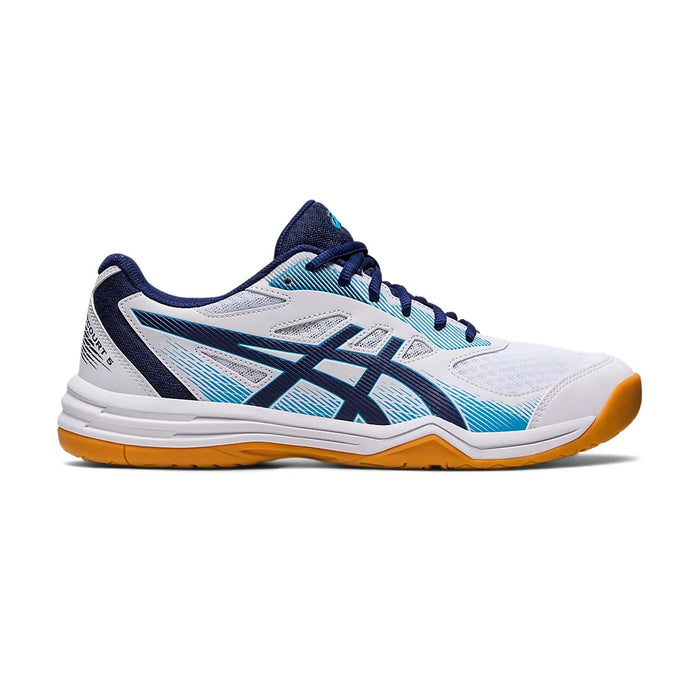 Asics Upcourt 5 Badminton Shoes (White/Blue Indigo) 1