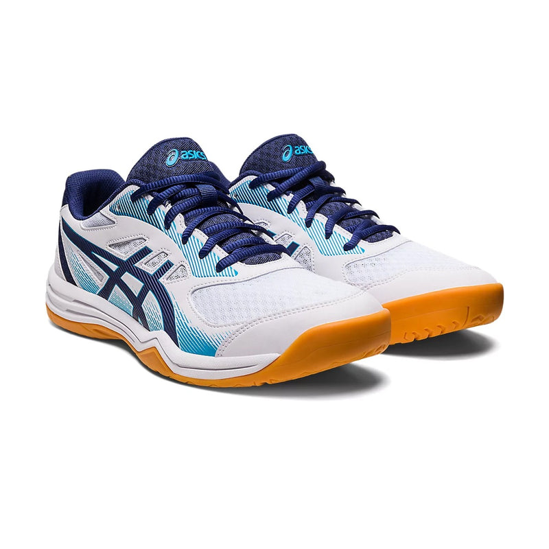 Asics Upcourt 5 Badminton Shoes (White/Blue Indigo) 3