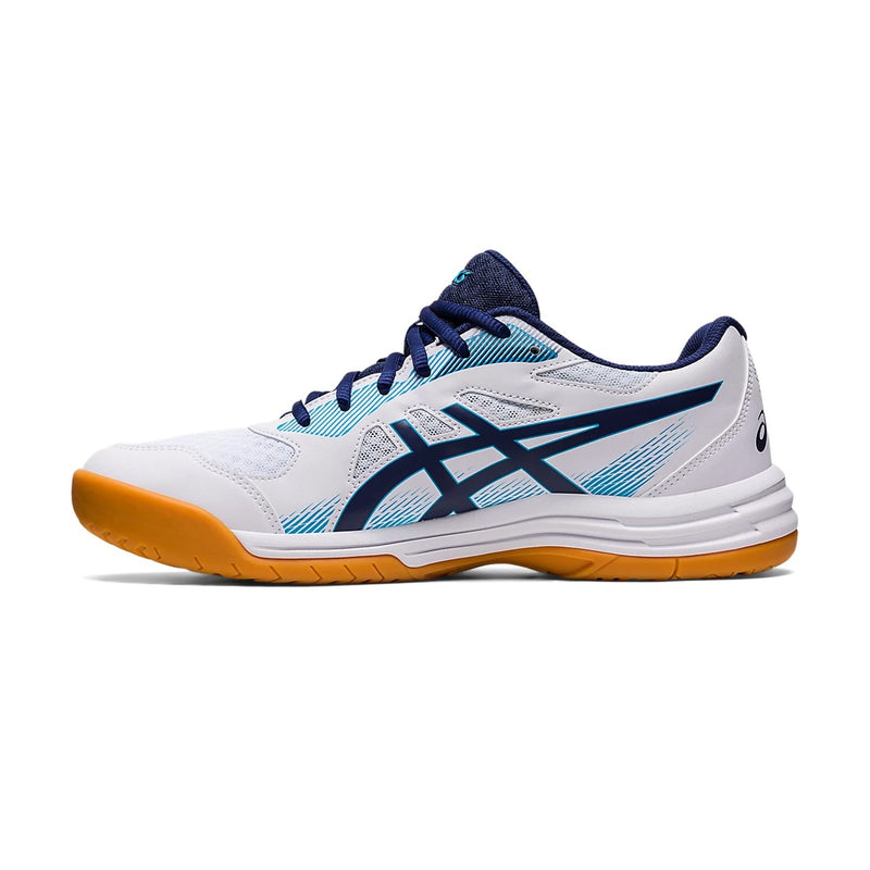 Asics Upcourt 5 Badminton Shoes (White/Blue Indigo) 2
