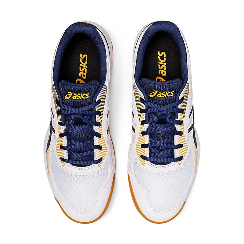 Asics Upcourt 5 Badminton Shoes (White/Deep Ocean) 6