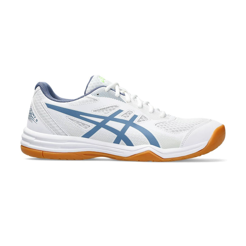 Asics Upcourt 5 Badminton Shoes (White/Denim Blue) 1